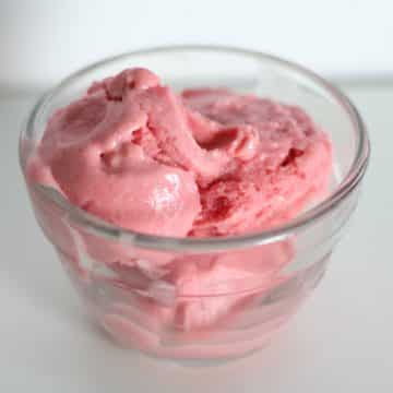 Strawberry Mint Ice Cream made in a blender