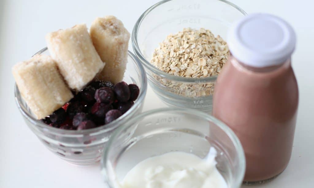 ingredients in glass bowls