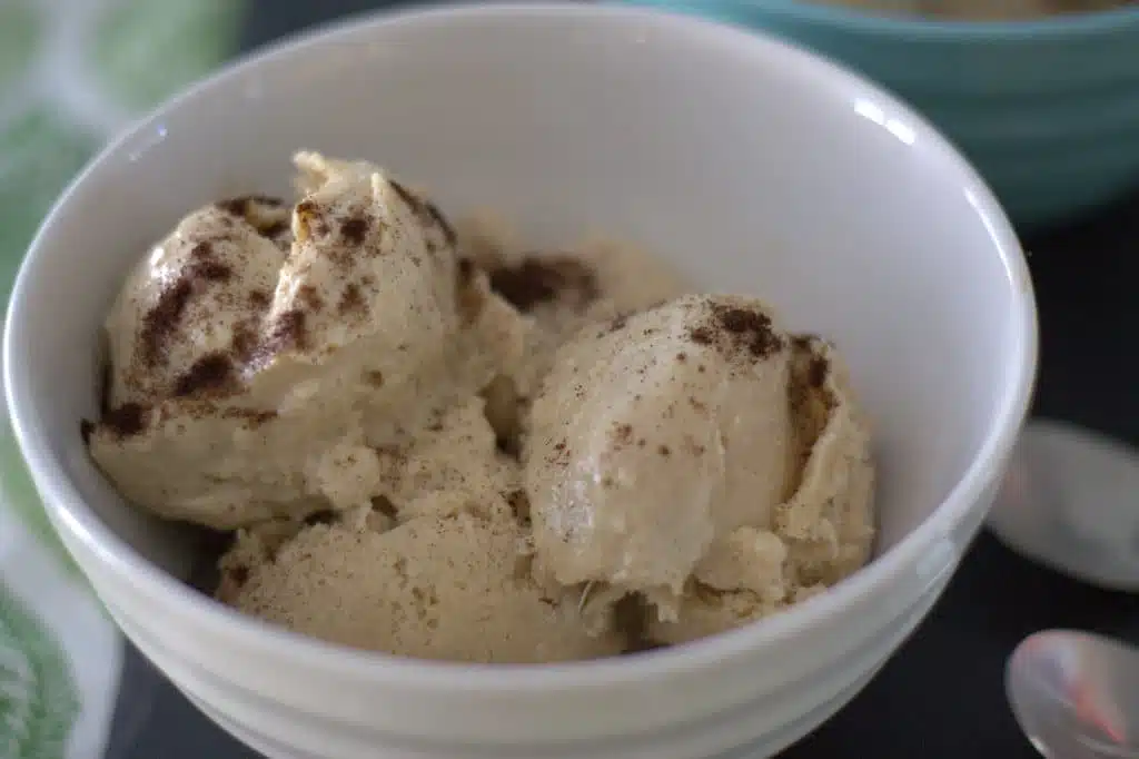 Ice cream served in a bowl