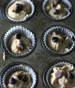 oatmeal banana coconut chocolate chip mini muffins