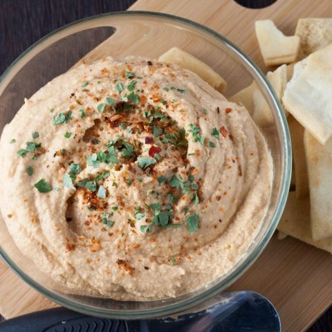 If you like heat, you need to try this easy to make chipotle hummus. Made in just minutes in the blender.