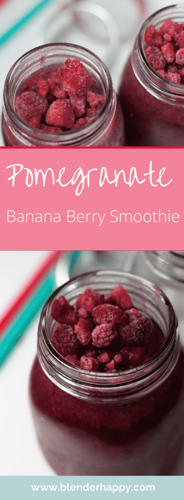 This quick and easy to make Pomegranate Banana Berry Smoothie is both tasty and nutritious. Full of vitamins, fibre and antioxidants.