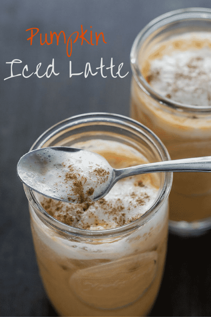 A pumpkin iced latte helps ease the transition from Summer to Fall. This drink is super easy to make and will have you smiling in minutes.