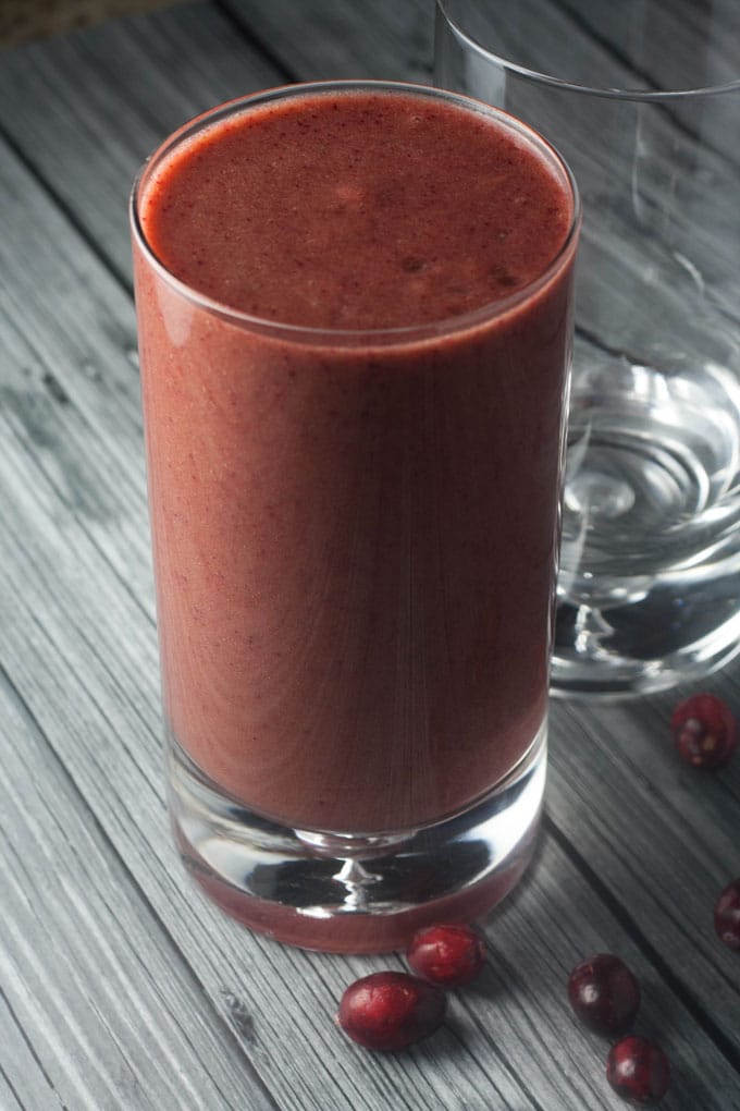 Cranberry Apple Spinach Smoothie is a vitamin packed snack or meal replacement.