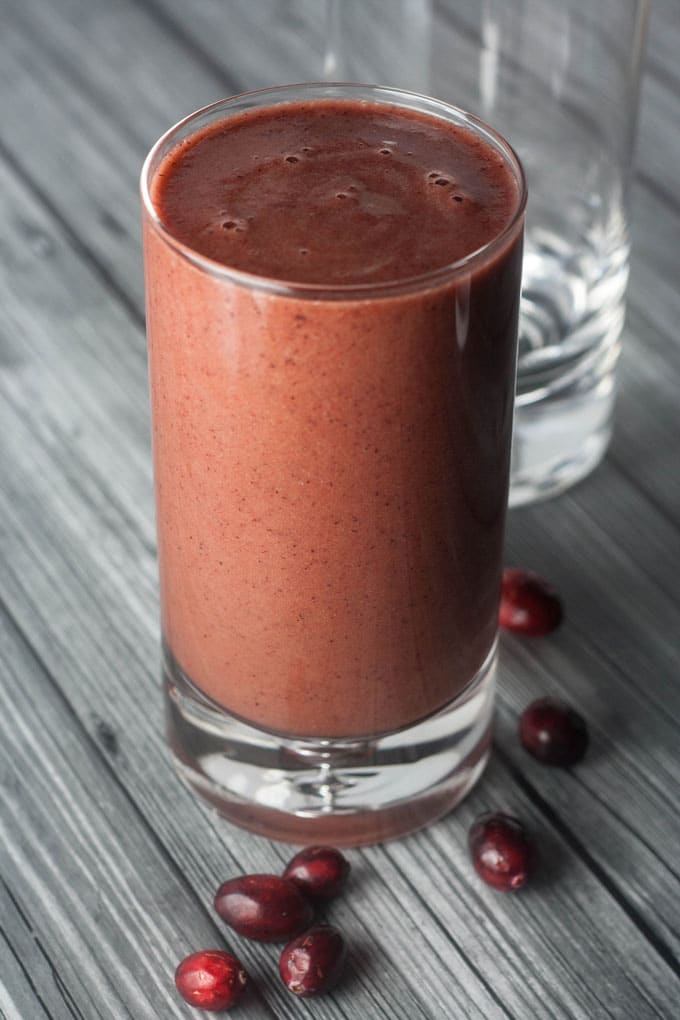 Cranberry Apple Spinach Smoothie is a vitamin packed snack or meal replacement.
