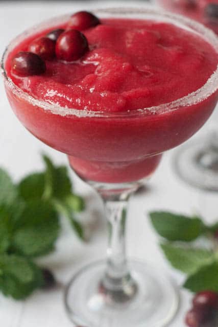 Cranberry Orange Margarita - a festive twist on an icy margarita.