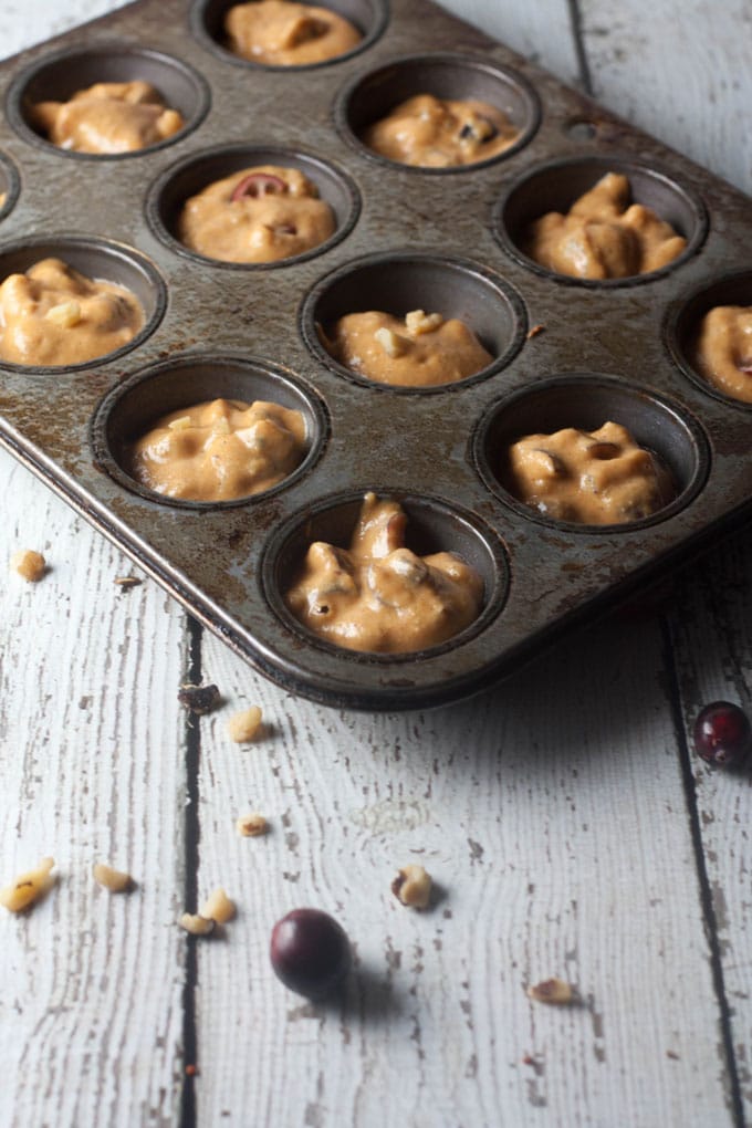 batter in a muffin tin