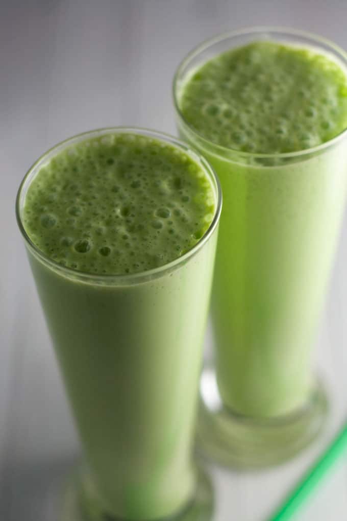 Pina Colada Green Smoothie perfect for those days you wish you were sitting on a beach.