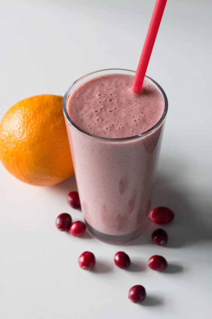 A cranberry orange smoothie is an easy and tasty way to start your day. Nutritious and delicious!