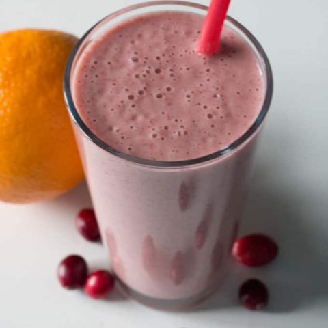 A cranberry orange smoothie is an easy and tasty way to start your day. Nutritious and delicious!