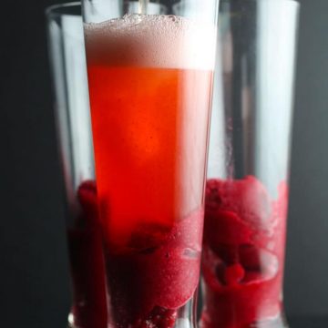 A sparkling hard cider cranberry cocktail is the perfect drink to ring in the New Year.