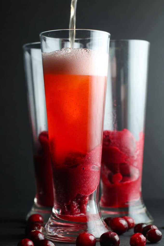 A sparkling hard cider cranberry cocktail is the perfect drink to ring in the New Year.