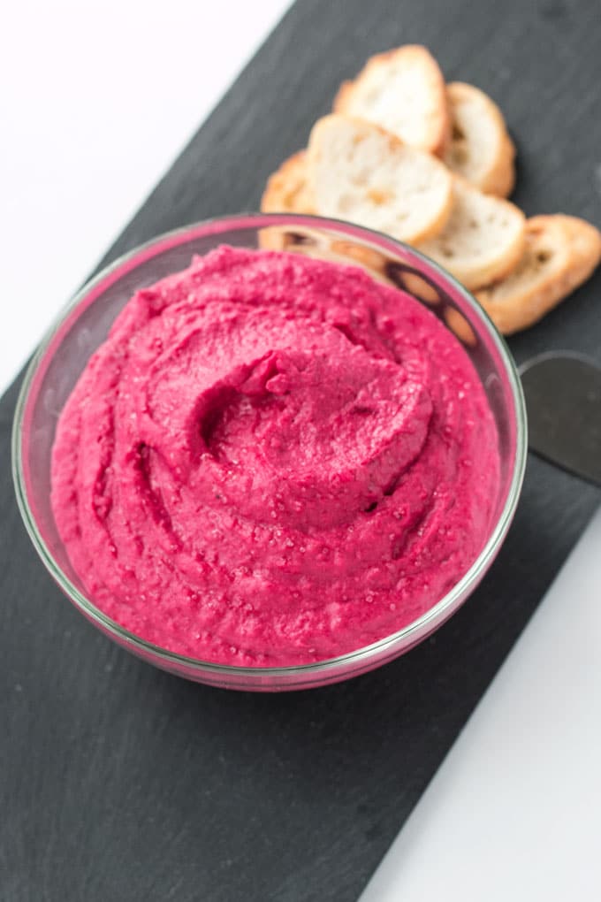 Move over guacamole...there is another fresh dip in town. Beet and white bean hummus is simple to make, tastes delicious and adds a punch of colour to any table.