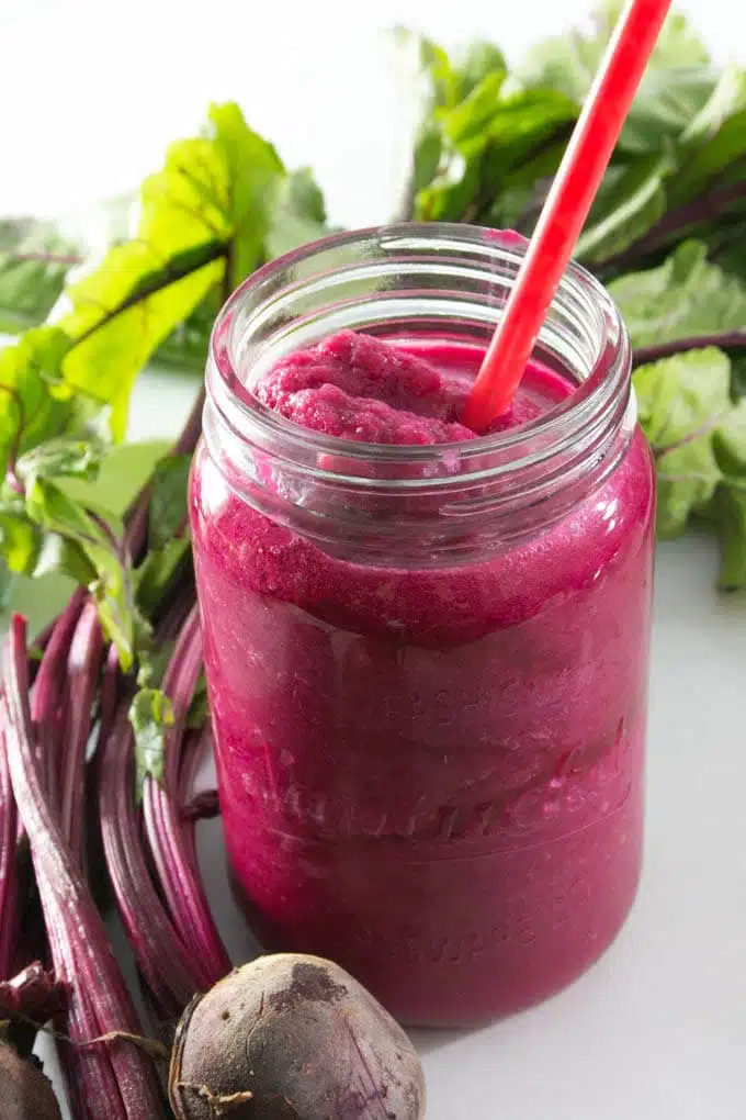 Get your beet on with this Vanilla Strawberry Beet Smoothie that you can easily make in minutes at home.