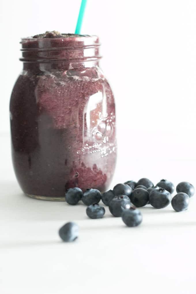 This coconut blueberry green smoothie is quick to make and great tasting.