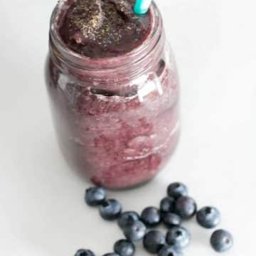 This coconut blueberry green smoothie is quick to make and great tasting.
