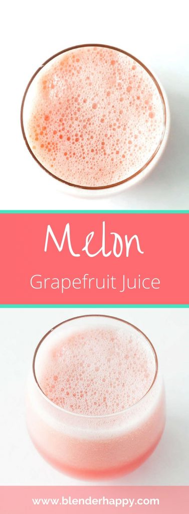 Fresh blended Melon Grapefruit Juice made in minutes at home. Honeydew + Watermelon + Grapefruit = refreshing blended juice that has just the right amount of sweet and tart.