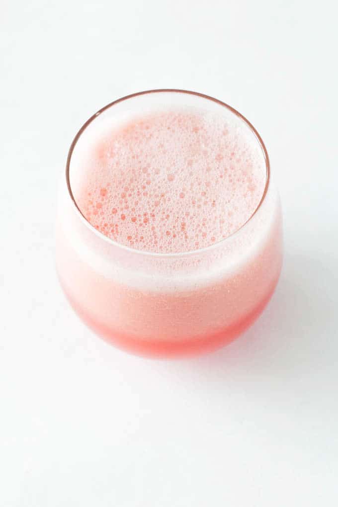 pink juice in glass