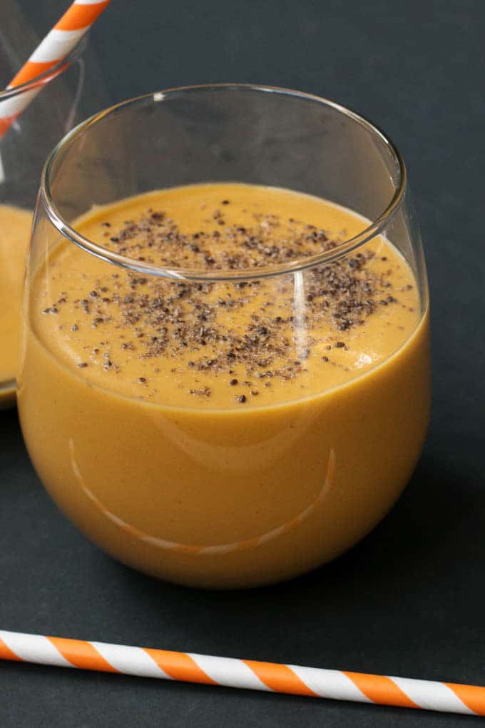 Sweet Potato Peanut Butter Smoothie delivers a tasty vegan snack or breakfast. Made with just four ingredients it is a great smoothie to add to your routine.