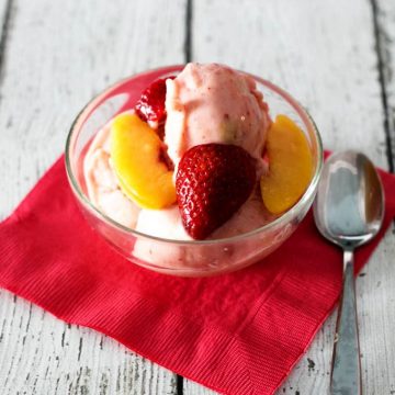 vegan strawberry peach ice cream