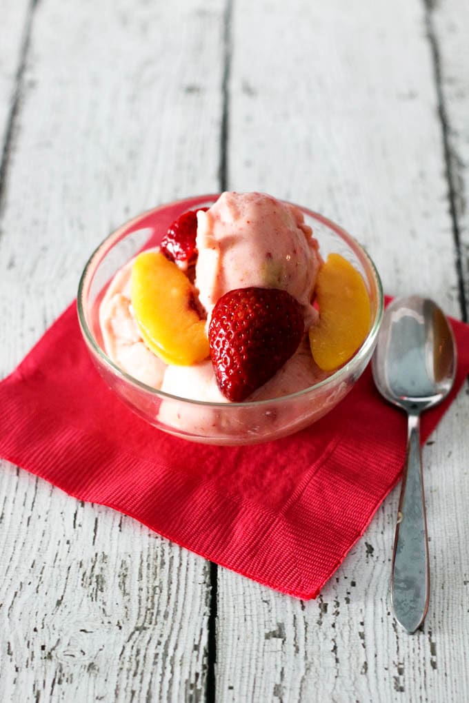 Vegan Strawberry Peach Ice Cream