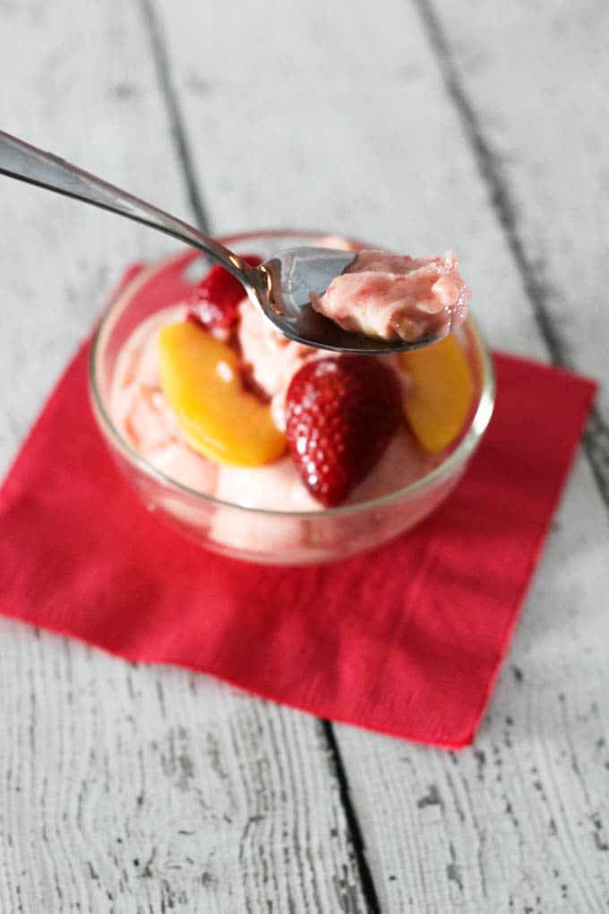 vegan strawberry peach ice cream