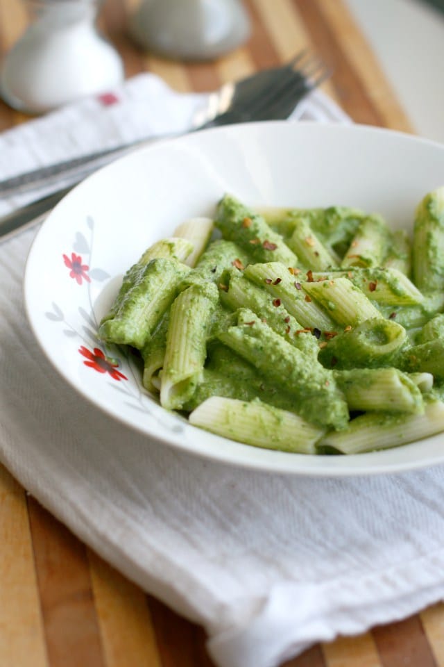 Dairy Free Creamy Spinach Pesto Sauce by The Pretty Bee