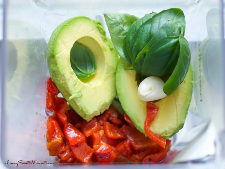 Roasted Pepper and Avocado Pasta by Living Sweet Moments