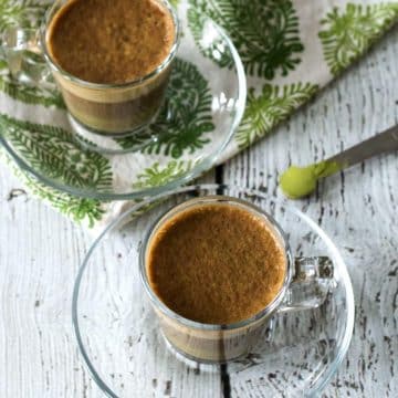 Swap out your morning coffee with this chocolate matcha latte that you can make in your blender