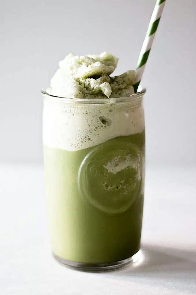Try a simple Iced Matcha Latte, the perfect blended drink for Spring or Summer.