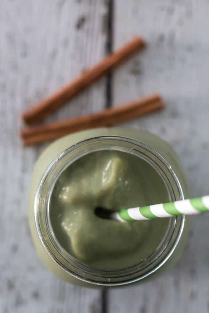 Try a spicy chai protein smoothie that is vegan, gluten free and has no added sugar.
