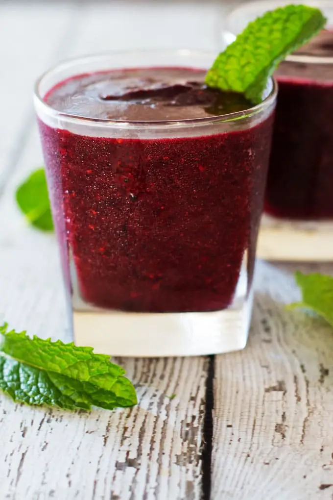 Pick your favourite berries and try this easy to make Berry Mint Vodka Slushie.