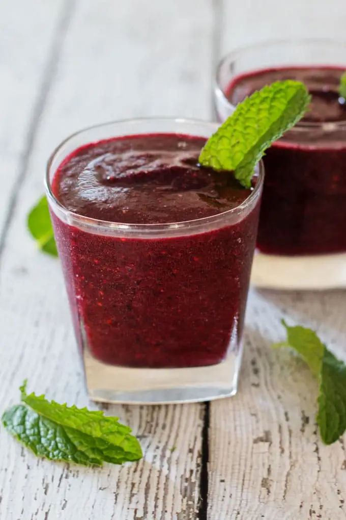 Pick your favourite berries and try this easy to make Berry Mint Vodka Slushie.