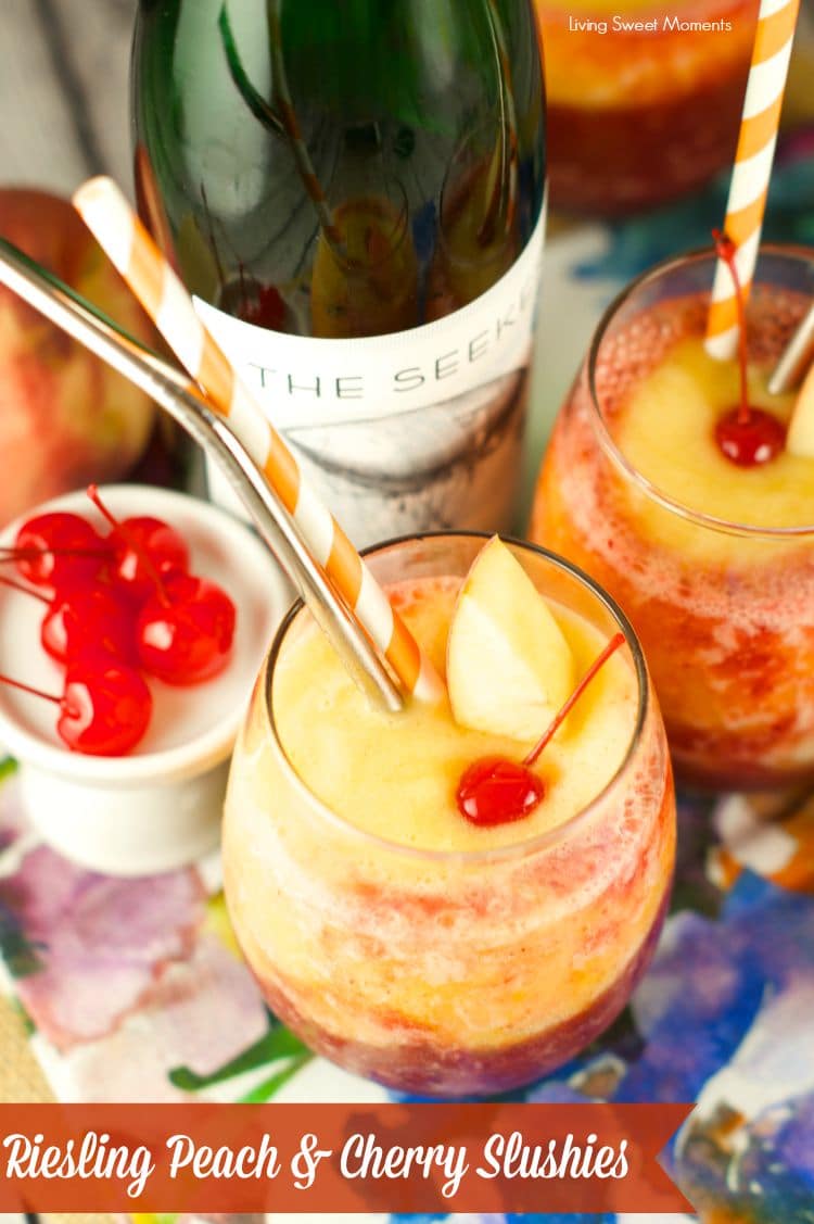 Riesling Peach and Cherry Slushies by Living Sweet Moments