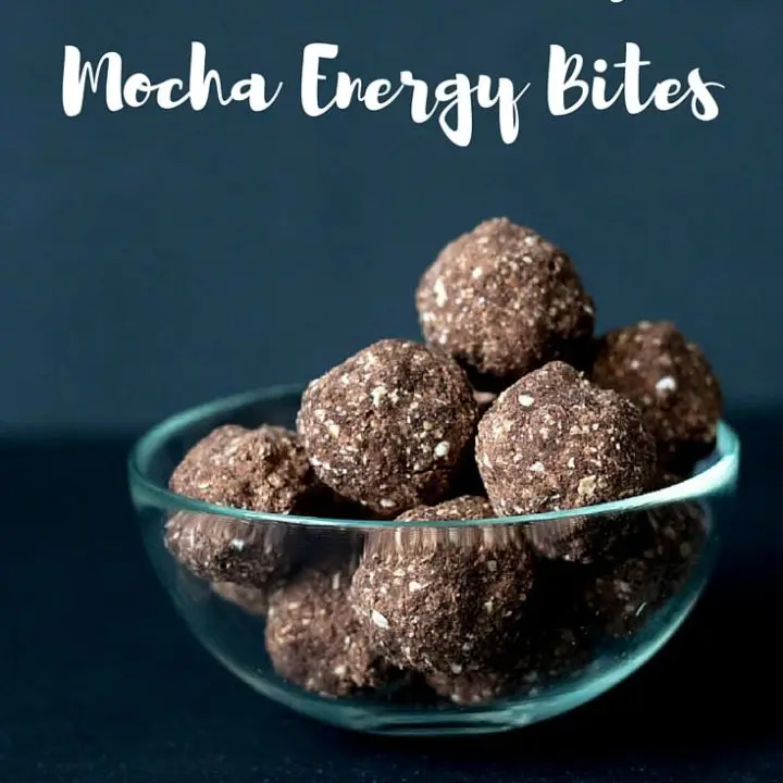 Need a little pick me up? Then try Peanut Butter Mocha Energy Bites when you need a boost of energy, protein or a just a little taste of chocolate.