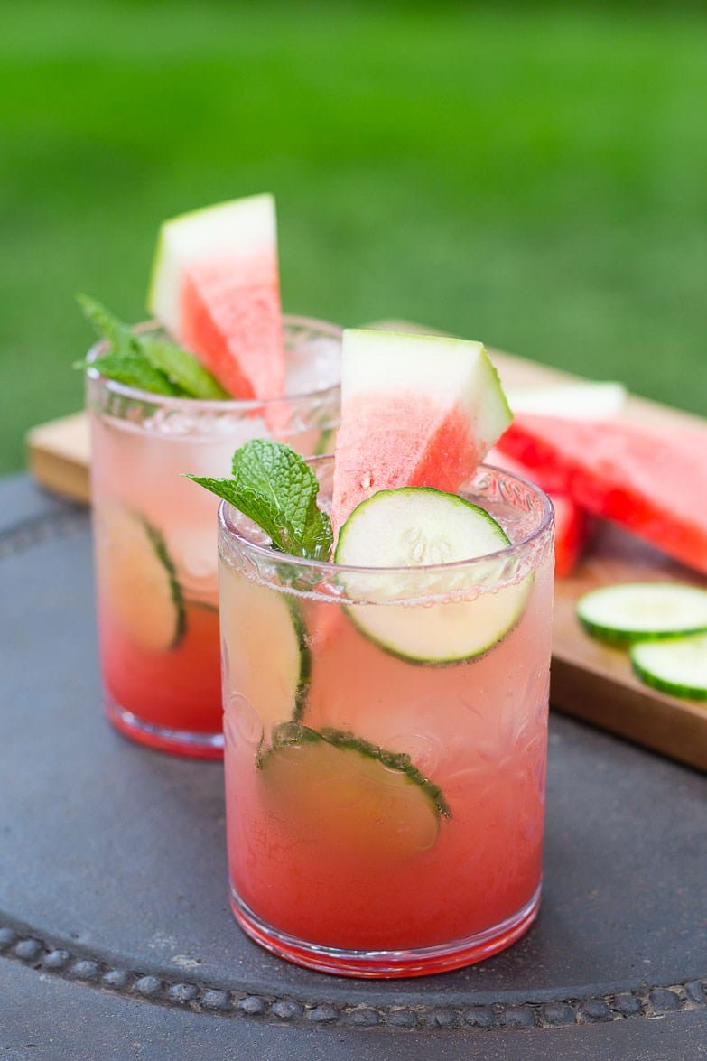 Watermelon & Cucumber Mojitos from The Girl on Bloor