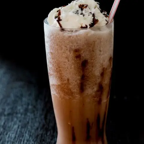 Easy Spiked Coconut Mocha Frappuccino is a refreshing summer beverage.