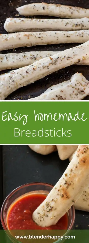 Homemade breadsticks on baking sheet