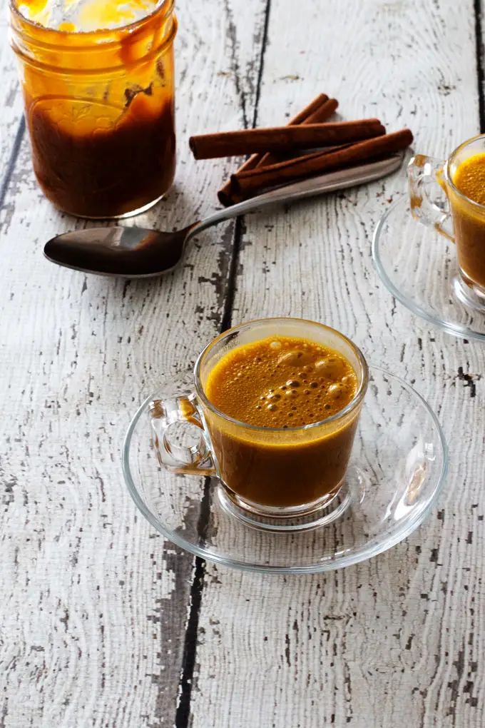 Get your pumpkin on with this warm and comforting Pumpkin Cafe au Lait made with real pumpkin puree.