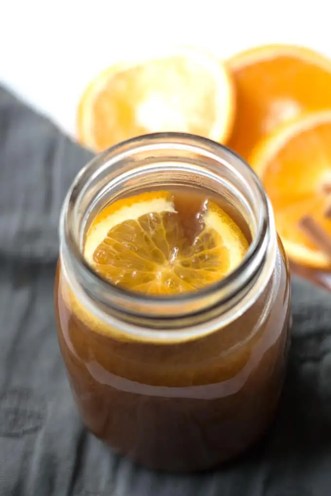 Pumpkin Apple Cider in Glass Mason Jar