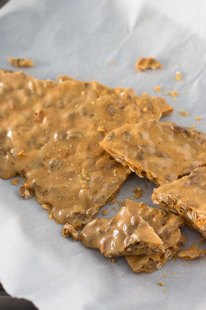 Pumpkin seed brittle is a tasty and simple recipe that will be enjoyed by all.