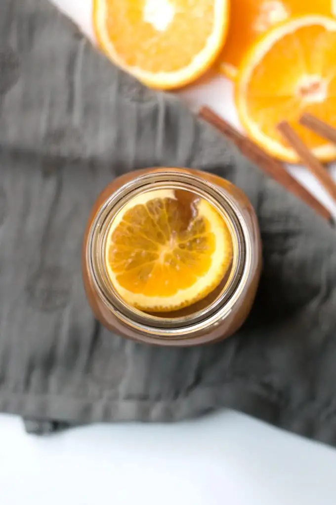 Easy to make crockpot pumpkin apple cider. Add some spiced or dark rum for the perfect after dinner drink.