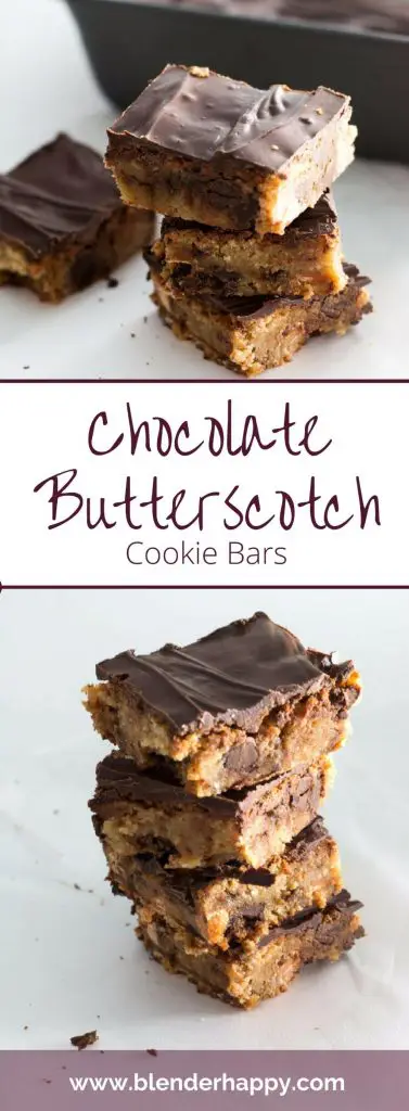 These 4 ingredient chocolate butterscotch cookie bars are perfectly sweet and super easy to make.