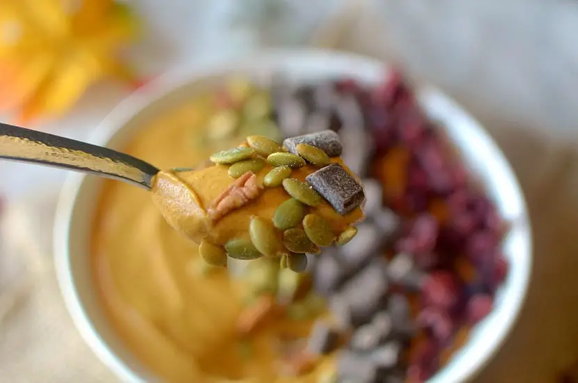 Pumpkin Gingerbread Smoothie Bowl - Looking for a lighter, healthier way to start your day? Smoothie bowls are tasty and can pack a great nutritional punch.