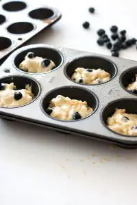 muffin batter ready to go in the oven