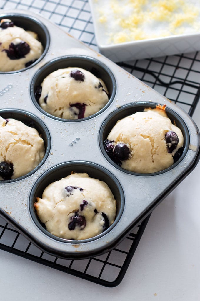Easy, delicious Vanilla Lemon Blueberry muffins are the perfect addition to any brunch menu.