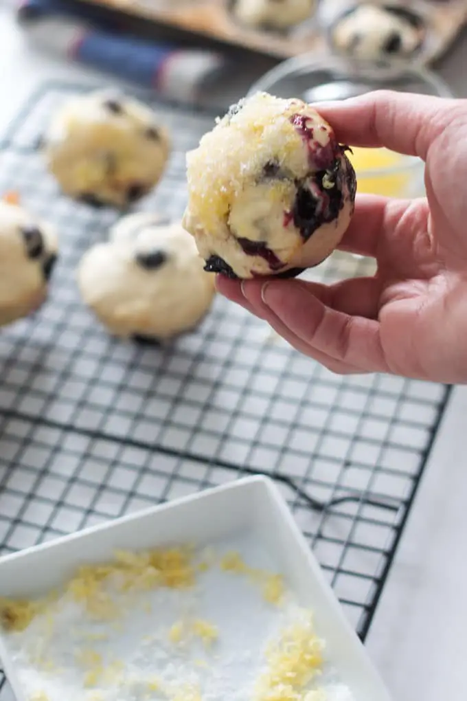 a hand holding a muffin