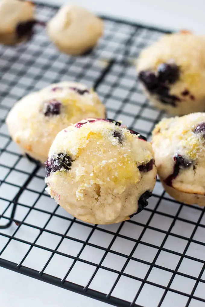 mini muffins on baking rack