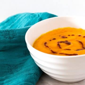 Use up those holiday leftovers and make this easy, tasty butternut squash carrot soup in your blender. Vegan, Paleo and Whole 30 compliant.