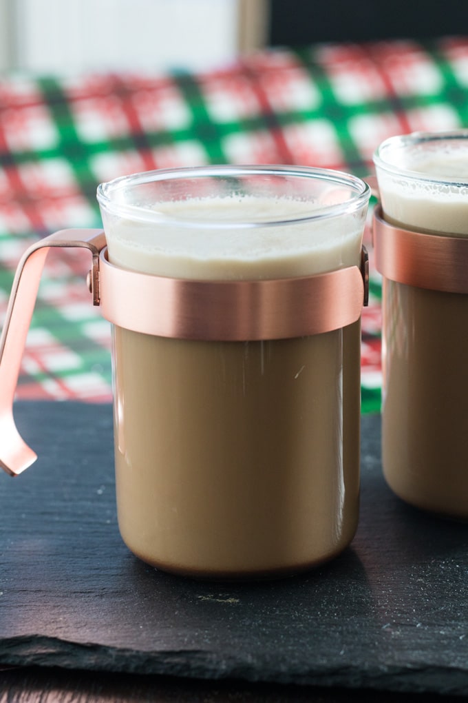 Get in the festive spirit with this Peppermint Mocha Latte with Irish Cream froth!